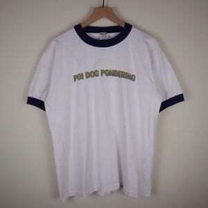 Vintage 90s Poi Dog Pondering Liquid White Light Ringer Shirt Large 21x27.5